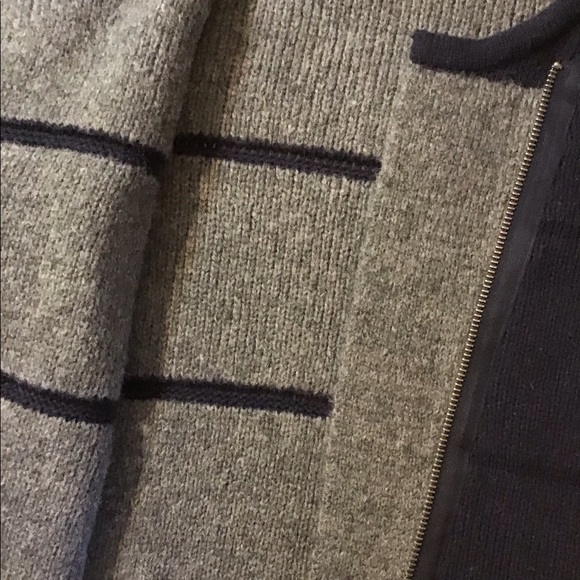 NEW GAP DOUBLE LAYER THICK KNIT MOTO SWEATER JACKET - ASYMMETRICAL METAL ZIPPER - Picture 4 of 11